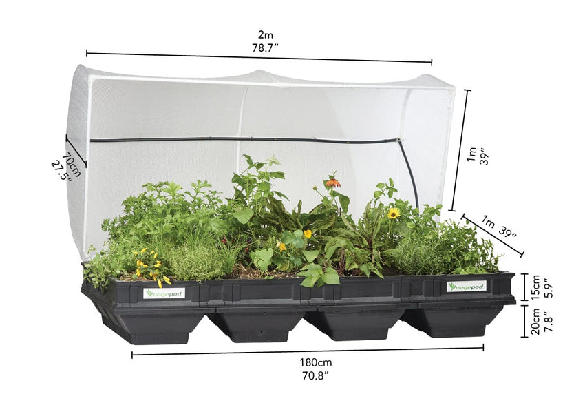 Large Raised Garden Bed with Cover 2m x 1m Raised Garden Bed Vegepod
