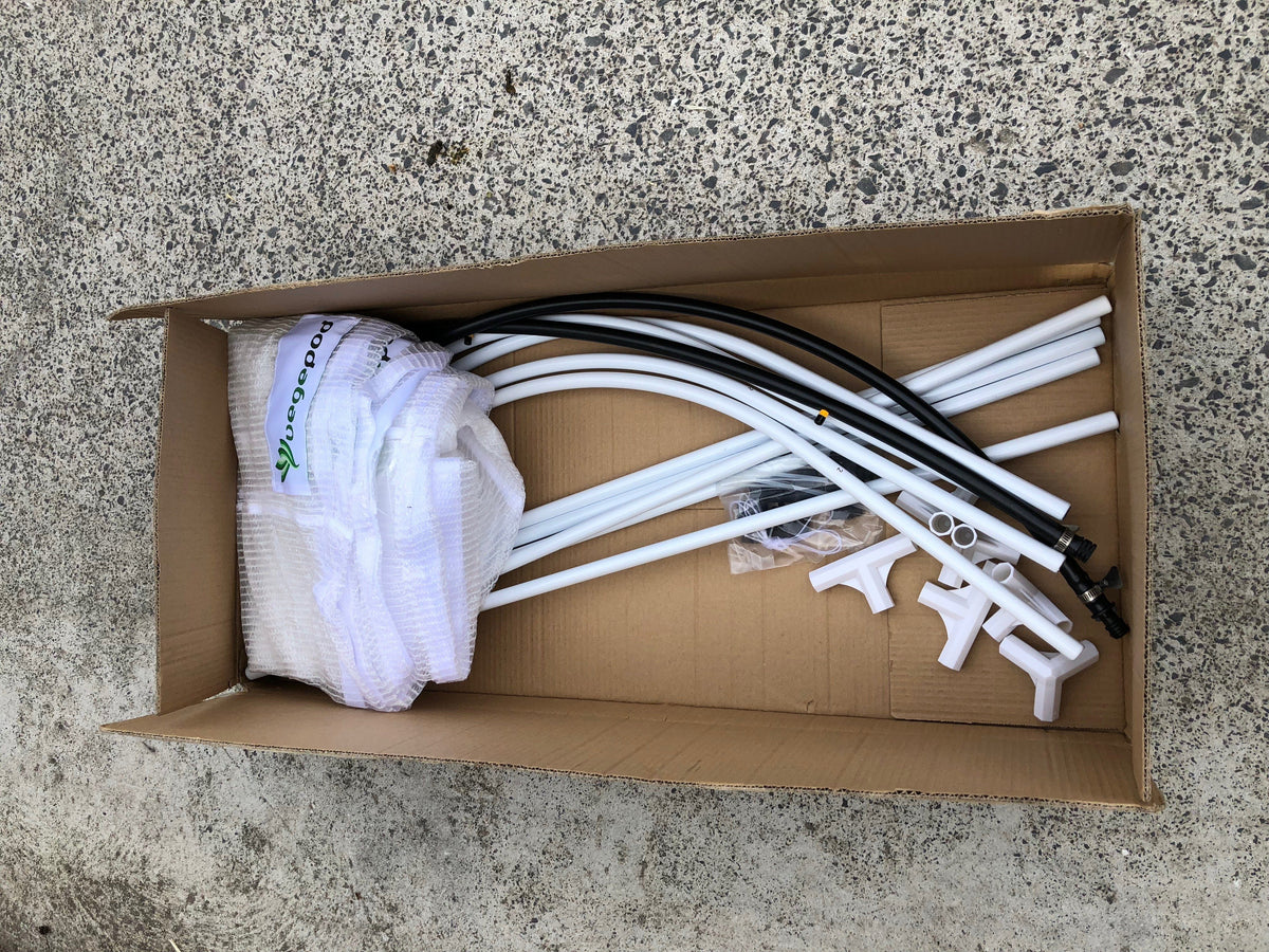 Large VegeCover Kit – (includes poles, connectors, misters and mesh cover) Covers Vegepod NZ 